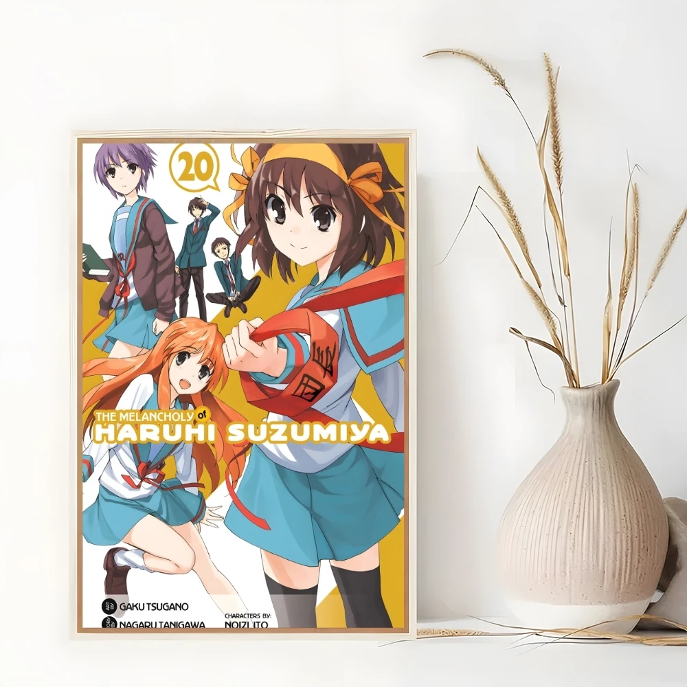 انمي ياباني H-Hohang Suzumiya اللوحة الخط مقاوم للماء التجاعيد الحرة جدار الفن غرفة المعيشة غرفة نوم ديكور المنزل الجمالي