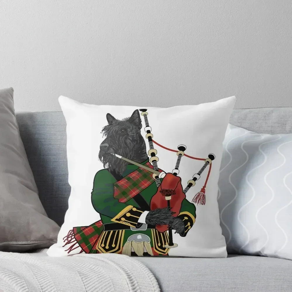 

Scottish Terrier plays the Bagpipes Throw Pillow Custom Cushion Photo Rectangular Cushion Cover pillow