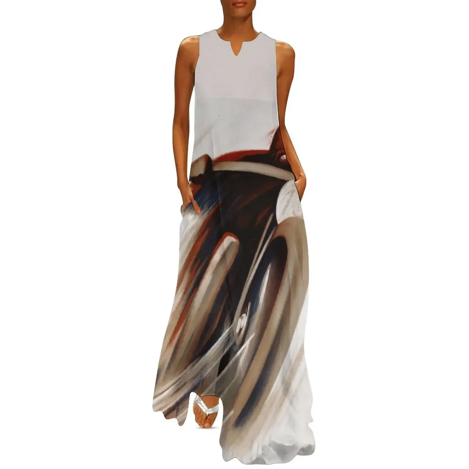 

Art Deco Swiss motorcycle advert motor sport Long Dress dress party night clothes Women's skirt dress summer