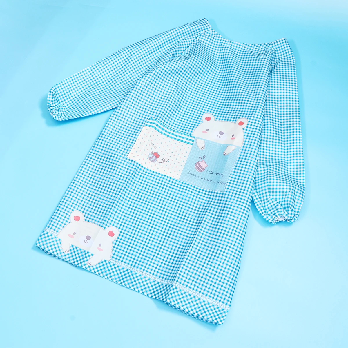 

Oil Resistant For Kitchen Long Sleeve Cotton Apron Simple Apron Adult Animal Print Cute Home Restaurant Blue