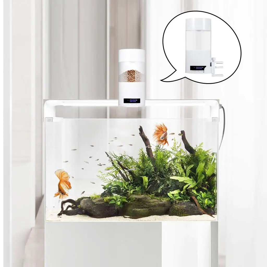 

Fish Feeders Adjustable with USB Charger Cable Feeding Moisture