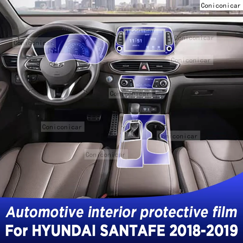 

For Hyundai SANTAFE 2018 2019 Panel Dashboard Navigation Automotive Interior Protective Film TPU Anti-Scratch Accessories