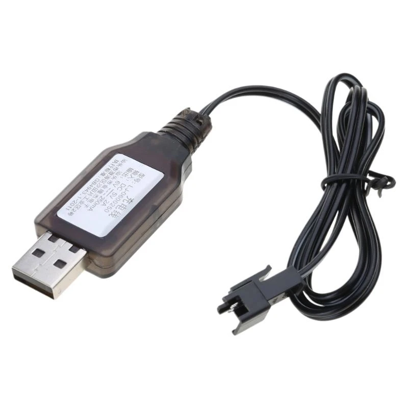 

USB Charging Cable Power Supply Cord Wire for 6V NiCd NiMH Lithium Batteries with SM2Pin Connectors for Vehicles