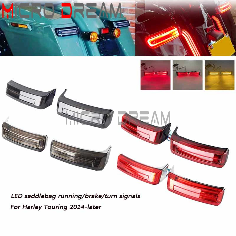 

Motorcycle LED Saddlebag Turn Signals Running Brake Taillight For Harley Touring Road King Electra Glide Limited CVO 2014-2022