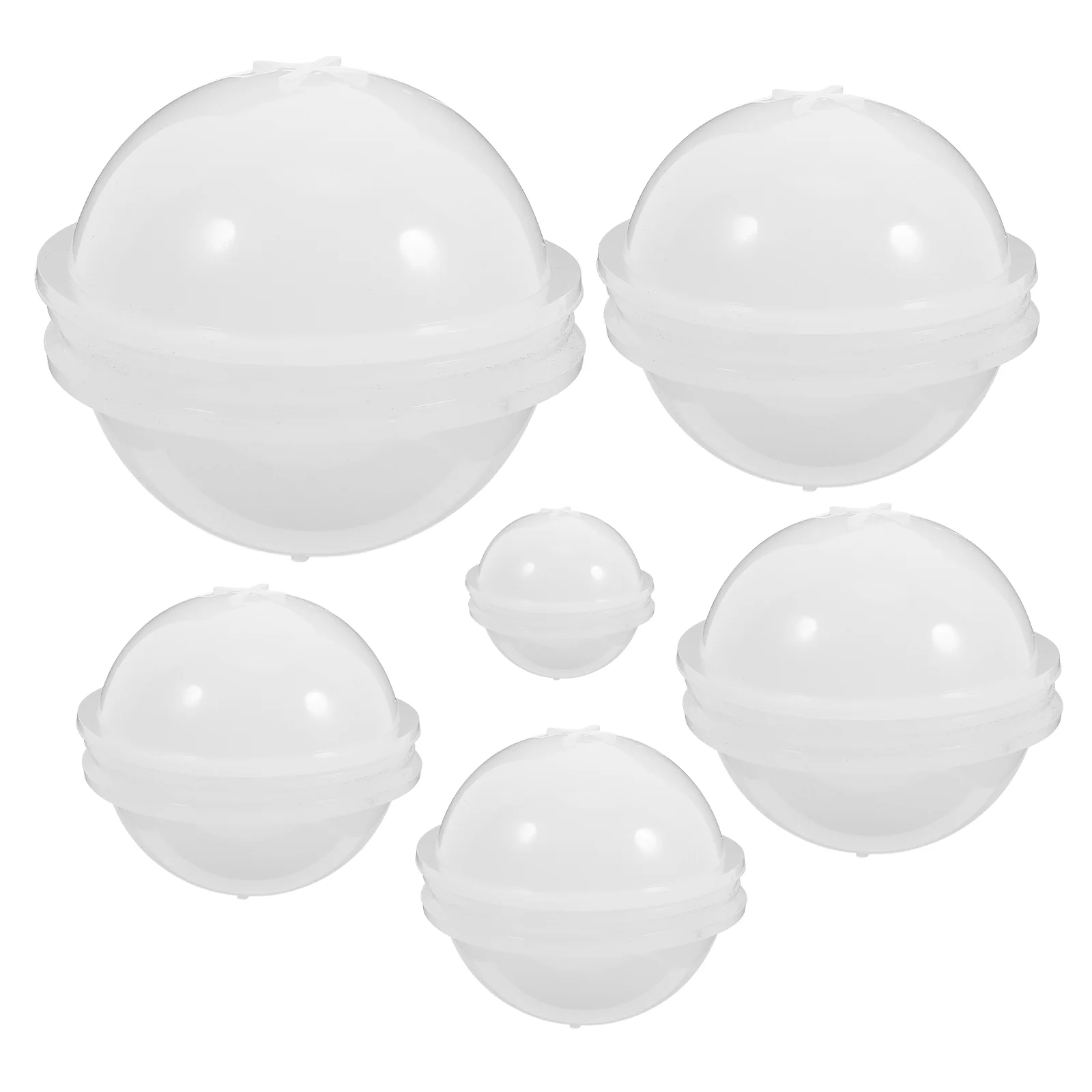 6 Pcs Epoxy Mold Sphere Shape Silicone Mould Crystal Ball Manual Cake Round Making DIY Casting Silica Gel Molds