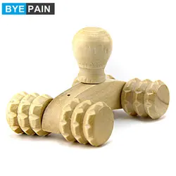 BYEPAIN Solid Wood Full-body Four Wheels Wooden Car Roller Relaxing Hand Massage Tool Reflexology Face Foot Back Body Therapy