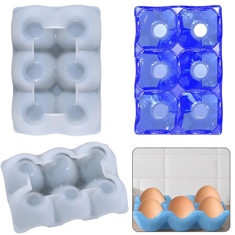 DIY 6 Compartment Egg Storage Rack Silicone Mold Egg Holes Holder Tray Container Box Epoxy Mould Handmade Craft Home Decor