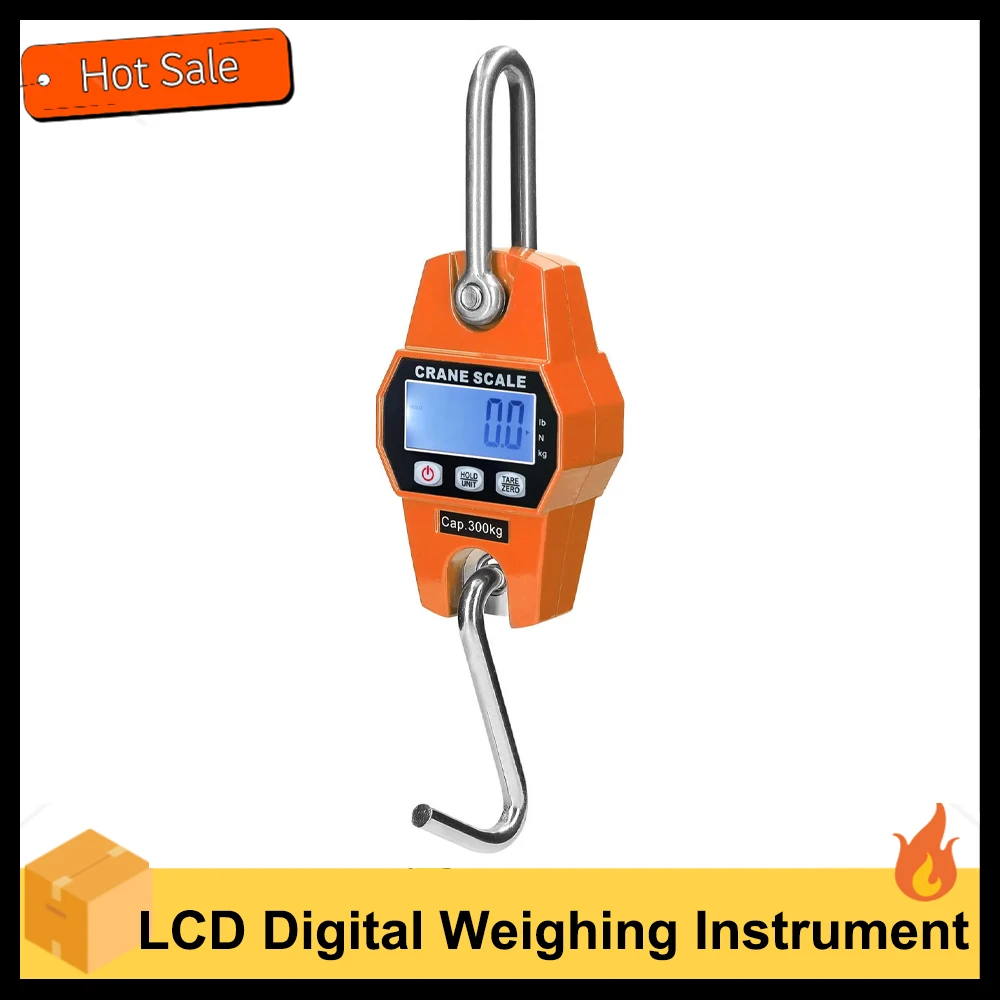 Mini LCD Digital 300kg Portable Industrial Electronic Heavy Duty Weight Hook Crane Hanging Scale