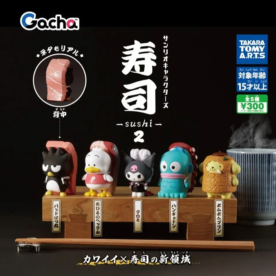in-stock-tomy-sanrio-characters-sushi-figure-p2-hangyodon-cute-collectible-mini-decoration-gashapon-capsule-toy