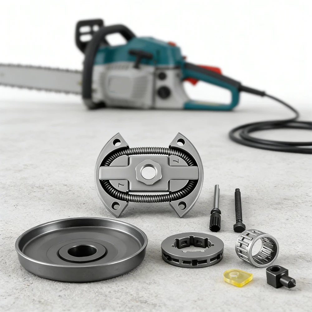 Clutch Drum and Rim Sprocket Kit 38 Inch 7T with Needle Bearing Chain Tensioner Oil Pump Tube for Chainsaws 50 51 154 254