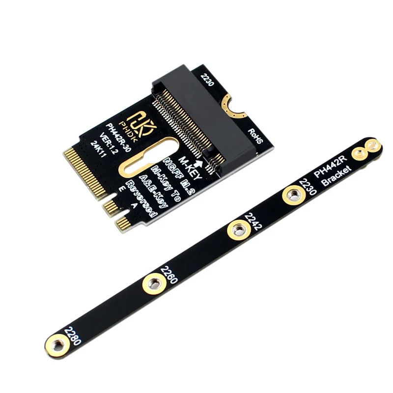 M.2 A+E to NVME SSD Adapter M2 WIFI Interface A/E Key to M Key PCIE 4.0 Riser Card with Bracket for 2230 2242 2260 2280 NVME SSD