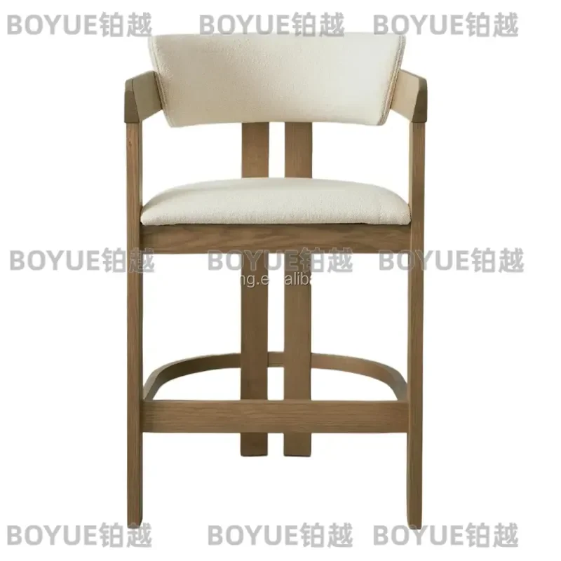 Luxury Modern Fabric Dining Chair High Quality Bar Stool Contemporary Home Furniture Elegant Upholstered Seat for Kitchen
