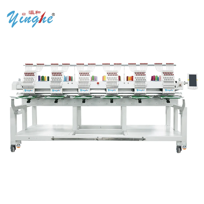 Commercial Six-Heads Embroidery Machine 1206 12-Needle Smart Touch Screen Multi-Functional Computerized Embroidery Machinery