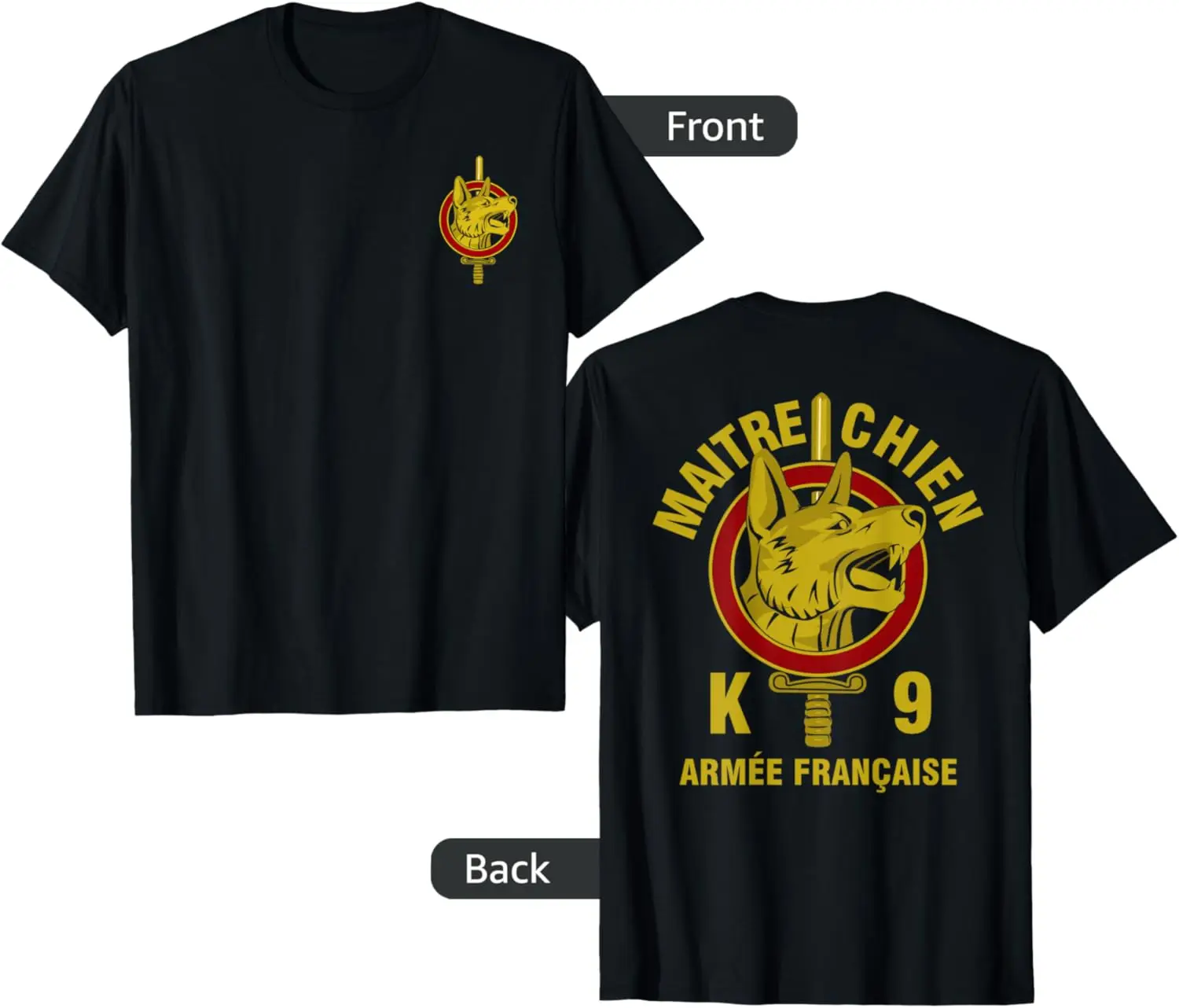 Camiseta de perro militar del ejército francés K9 Maitre Chien, Camisa informal de manga corta 100% algodón