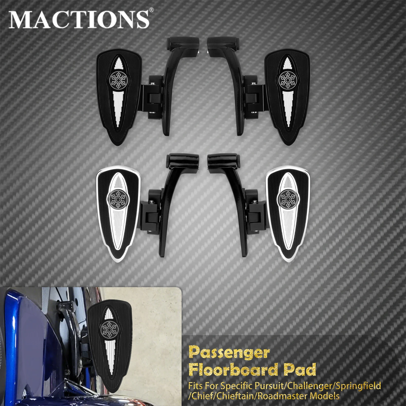 

Motorcycle Passenger Floorboard With Mounts Kit Footpegs Footrest For Indian Challenger Springfield Chief Chieftain Roadmaster