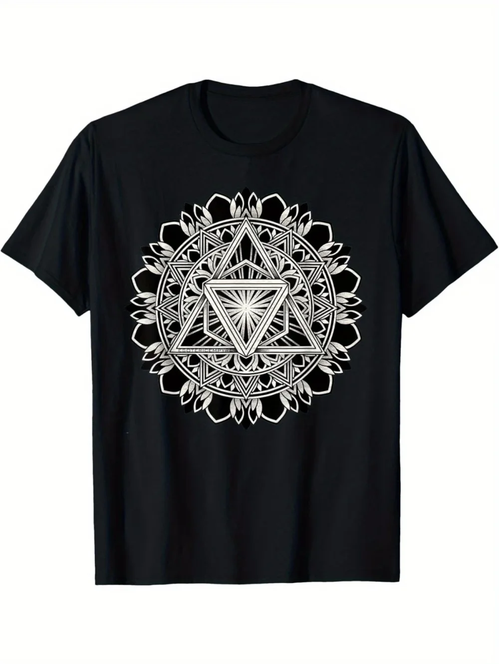 Men's Sacred Geometry T-Shirt Metatron Cube Fruit of Life Pattern Casual Short Sleeve T-Shirt Mathematics Lover Men's Clothing