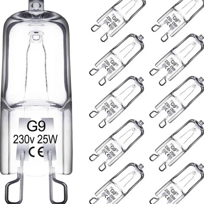 10PCS G9 Halogen Bulbs 220V Eco-Friendly LED Lamp Inserts Beads Crystal Design Available in Multiple Watts 18W-60W