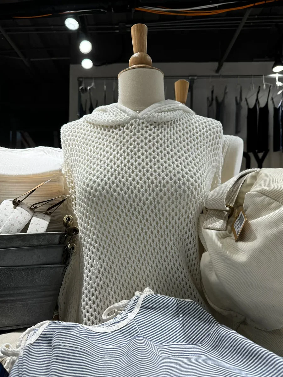 

White Hollow Out Hoodies T-shirt Women Long Sleeve See Through Knitted Smock Tee Autumn Casual Loose Simple Fishnet Pullover Top