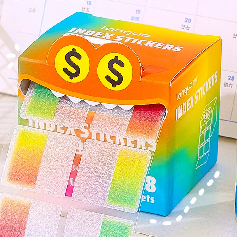

128pcs Waterproof Pull-Out Index Tabs, Reusable Clear Sticky Labels for Students, Office, File Organization & Notes