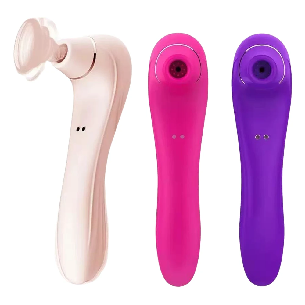 Female Sucking Vibrator 2 in 1 Nipple Clitoris Stimulator G Spot Dildo Oral Blowjob Vacuum Vaginal Massage Sex Toys for Women