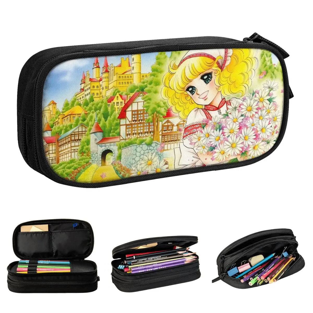 Candy Candy Raskraska ดินสอสาว Kawaii อะนิเมะกล่องปากกากระเป๋านักเรียนความจุขนาดใหญ่อุปกรณ์โรงเรียนเครื่องสําอางค์ดินสอกระเป๋า