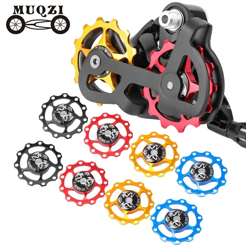 MUQZI Fiets Achterderailleur Neuswiel 11T 13T Katrol Gids Roller MTB Road Fiets Aluminium Idler
