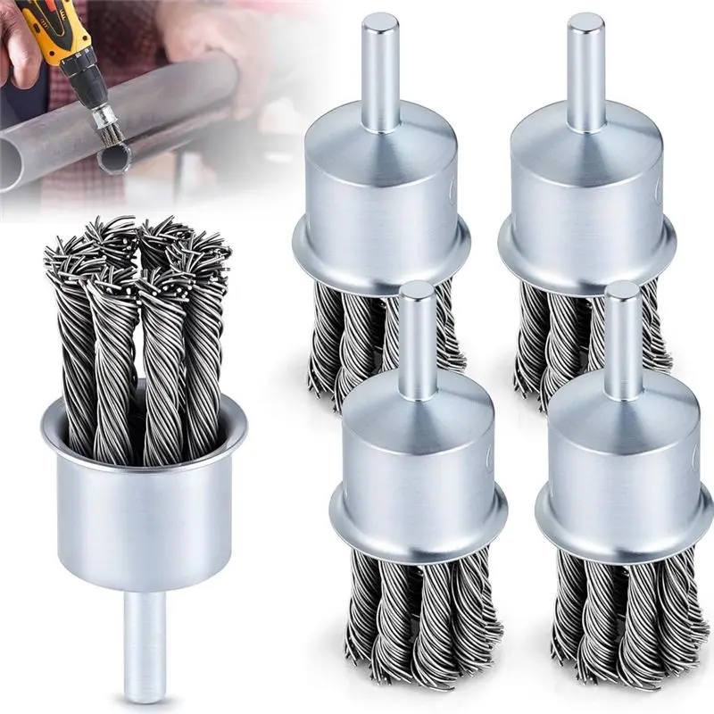 

AB46-Sturdy Attachment 20 Pack 1 Inch Knot Wire Brush For Drill-1/4 Inch Shank Die Grinder Wire Wheel For Paint Removal A