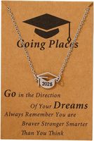Graduation Gifts for Her Him,Class of 2025 Graduation Necklace for High School/College/8th Grade/5th Grade/Master Degree Gifts