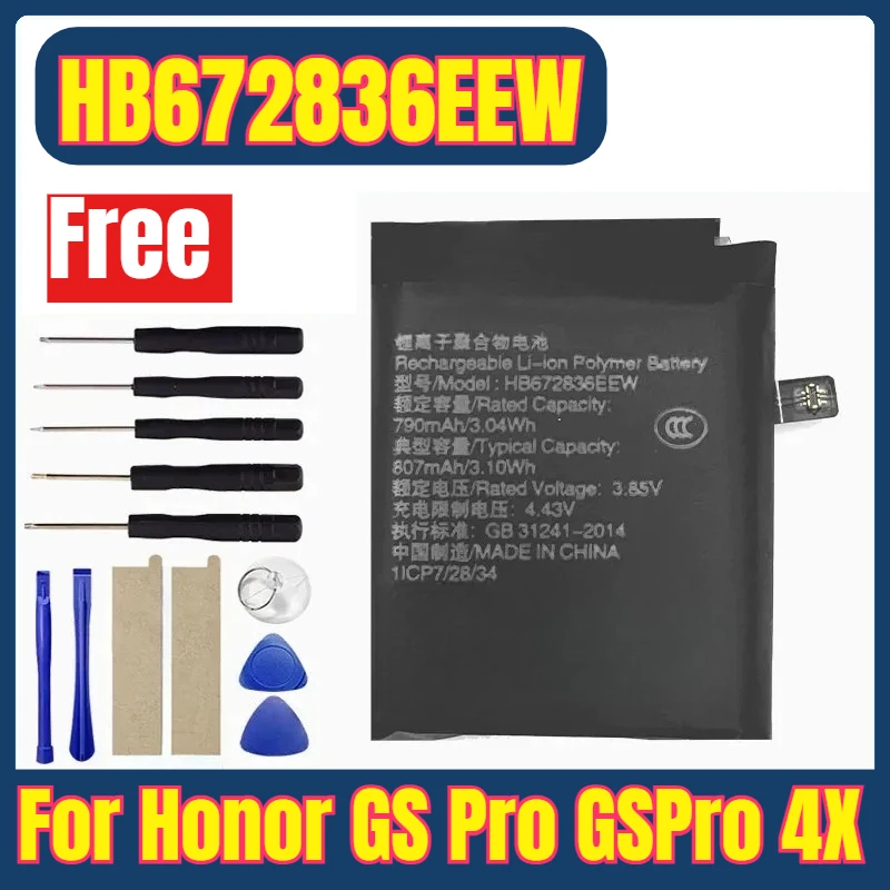 

HB672836EEW 790mAh Smart Watches Batteries for Honor GS Pro GSPro 4X GLL-AL01 GLL-AL09 NIK-AL00 ASN-AL10