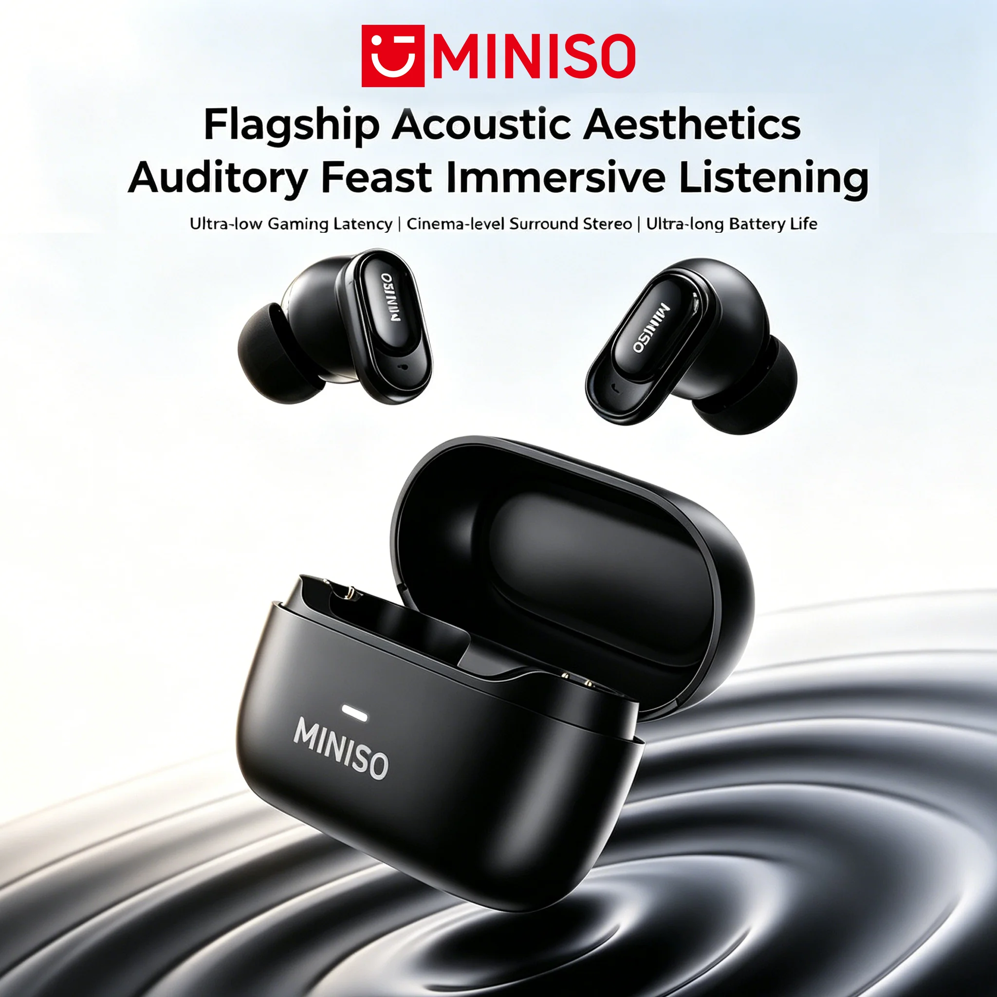 Беспроводные Bluetooth-наушники MINISO MS130 с низкой задержкой, комфортные внутриканальные наушники Macaron ENC, мягкие беспроводные наушники для путешествий и спорта