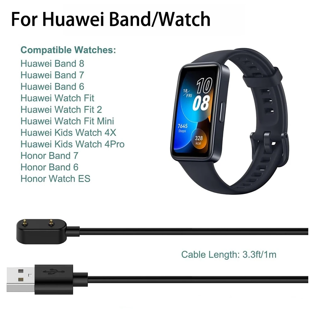 Cargador magnético para Huawei Band 10 9 8 7 6 /Watch Fit / Honor Band 4X USB Smartwatch cargador adaptador de repuesto Cable de carga