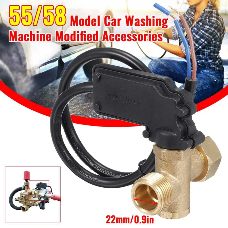 

220V Automatic Water Pressure Sensing Switch Device 55/58 Model Car Washing Machine Automatically Start/Stop Accessories