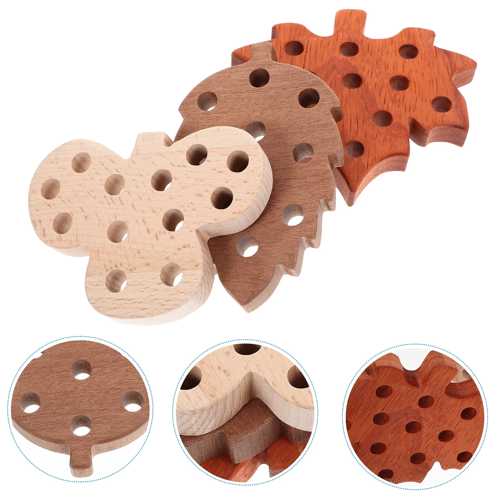 1 ensemble 1 ensemble de laçage en bois pour les tout-petits, apprentissage de la motricité Fine, jeu de filetage d'animaux, cognitif éducatif en bois