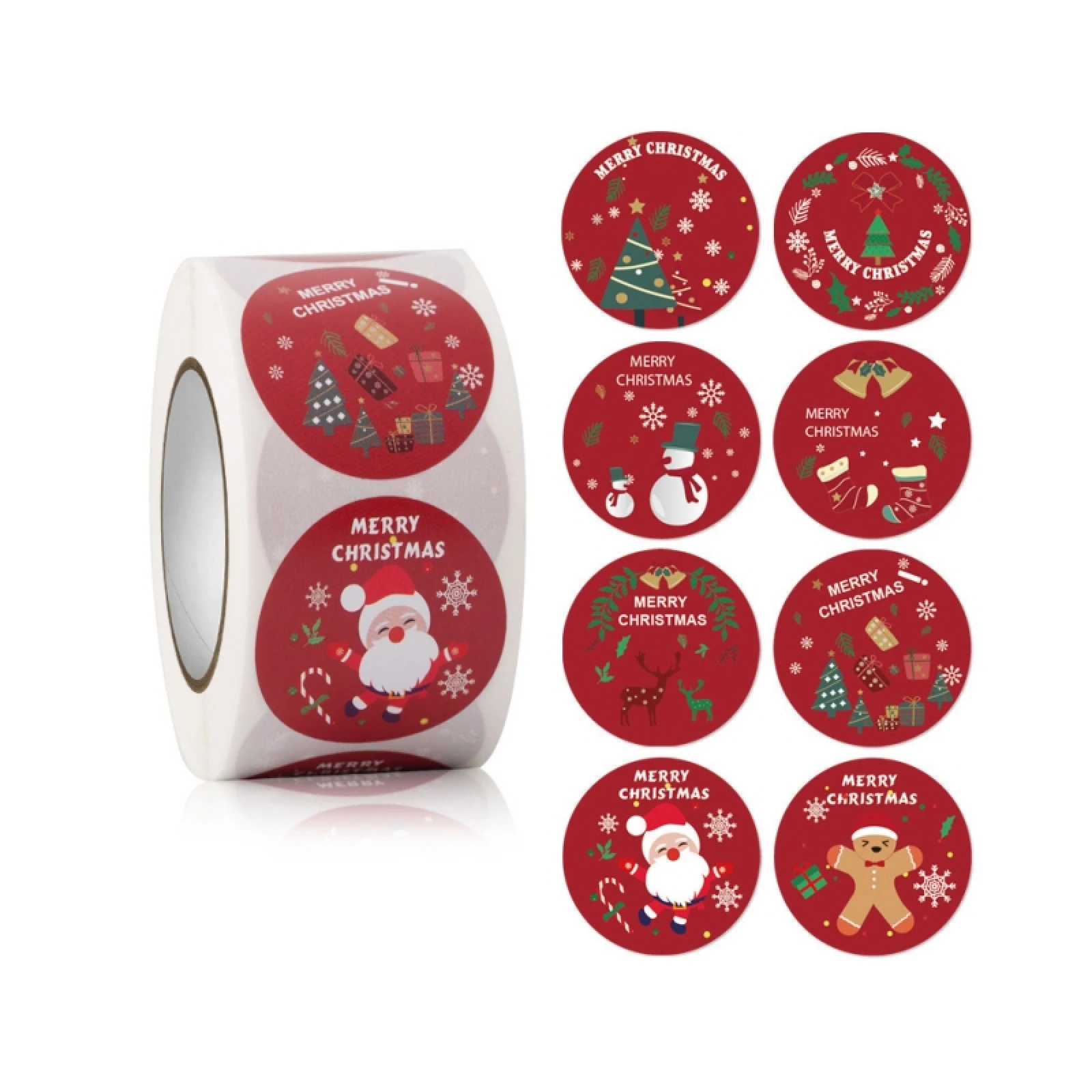 500Pcs 38mm Merry Christmas Stickers Self-adhesive Holiday Stickers For Christmas Decoration Wedding Party Cards Label
