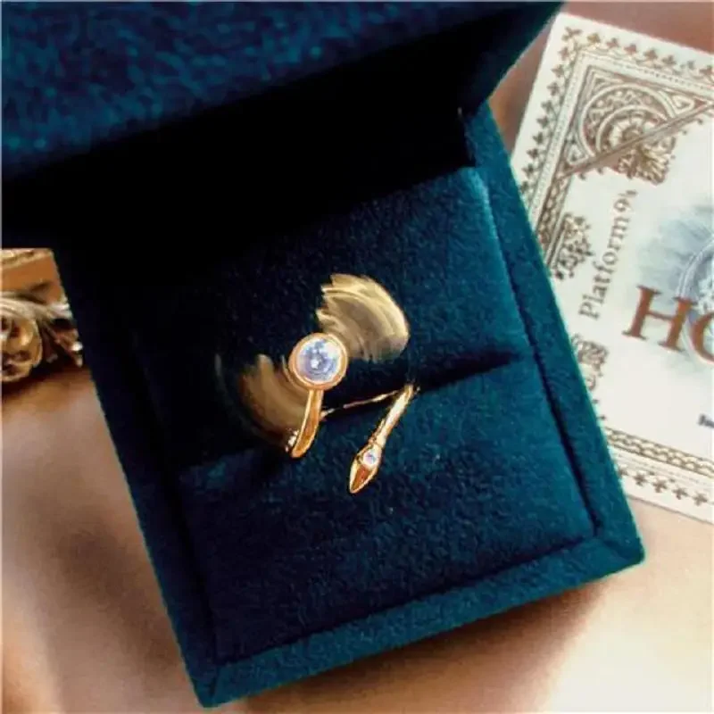 Gold-plated Snitch Ring Harries Derivative Peripheral Cosplay Potters Rotatable Niche Fan Little Wings Ring Women Jewelry Gifts