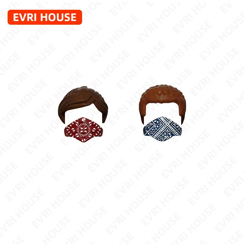 Games Mini Building Block Dolls Hair Assembly Action Figures Bricks Assembly Toys for Children RT119-120
