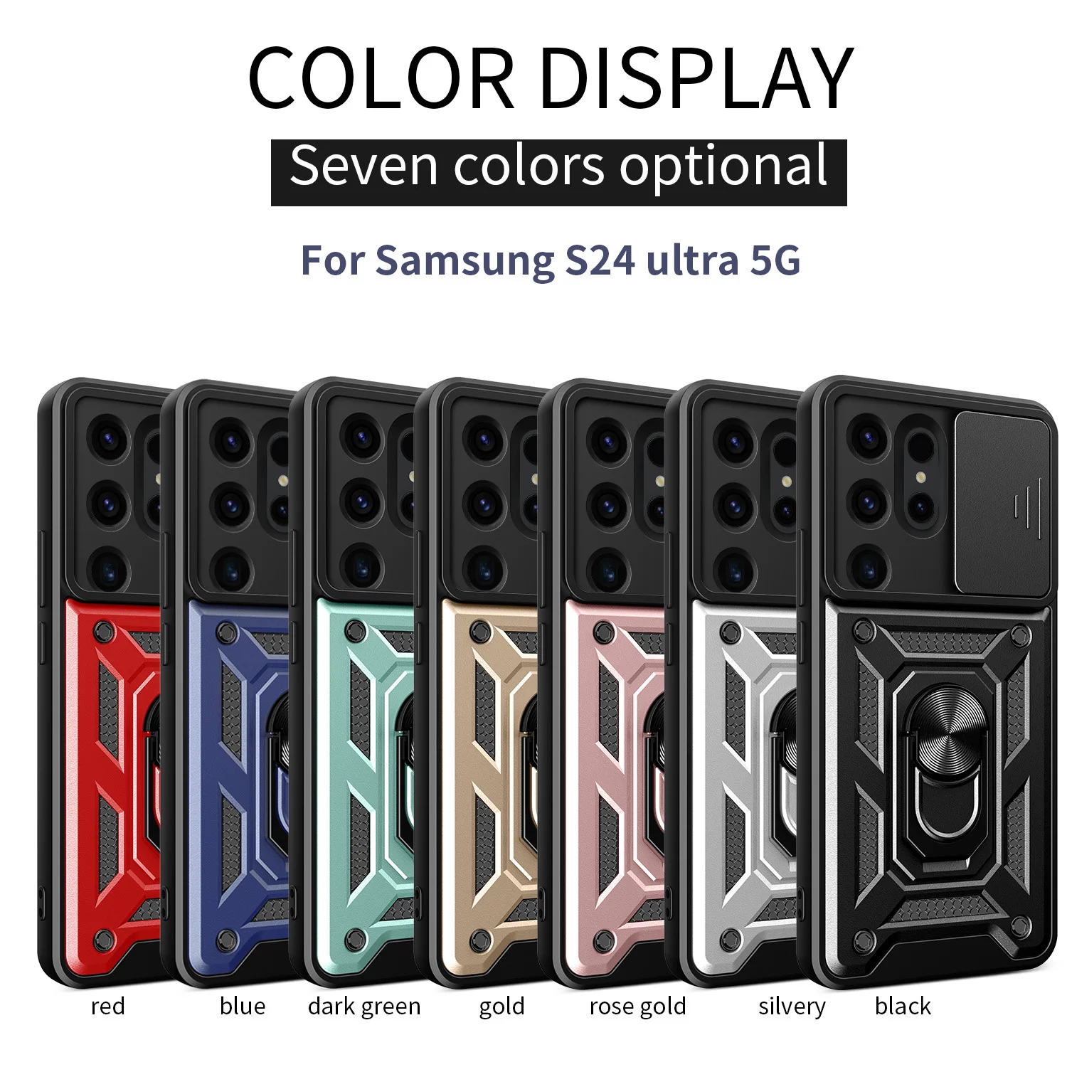 حامل مغناطيسي حامل حلقي حامي الكاميرا غالاكسي S24 UItra غطاء درع للصدمات لهاتف سامسونج جالاكسي S24 UITRA سيارة