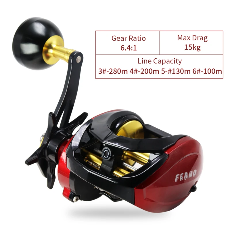 ZYZ Baitcast Fishing Reel Max Drag 15KG Ultralight High-strength Carbon Fibre Body 6.1:1 High Speed Accessory Sea Fishing Wheel