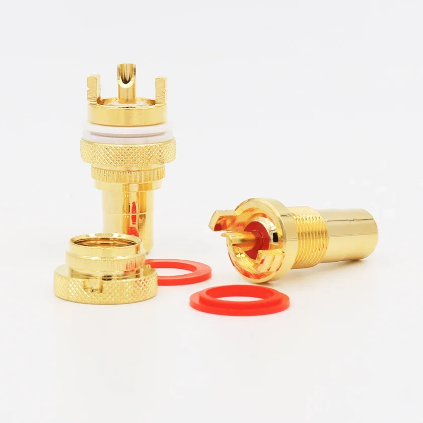 High perfomance gold plated RCA female connector chassis socket 4 pcs