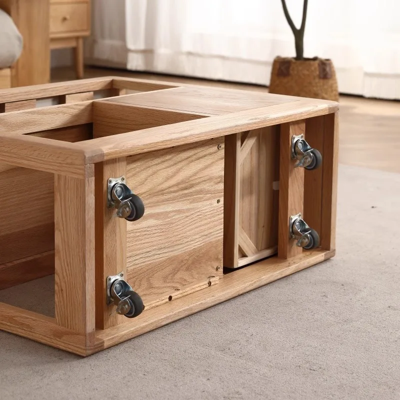 أريكة خشبية صلبة قابلة للتخصيص، خزانة جانبية، طاولة جانبية لغرفة المعيشة، قابلة للنقل