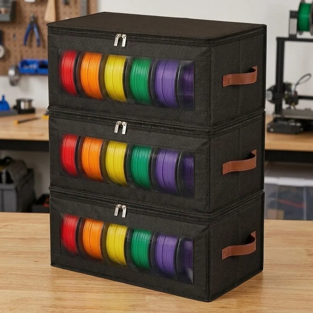 3PCS Filament Storage Box Foldable Filament Organizer Container For 3D Printing Consumables Storage Box