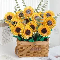 Sunflower Blocks City Creative Plant Desktop Decoration Building Blocks Girls Toys Birthday Gifts MPC Model Classic Bricks