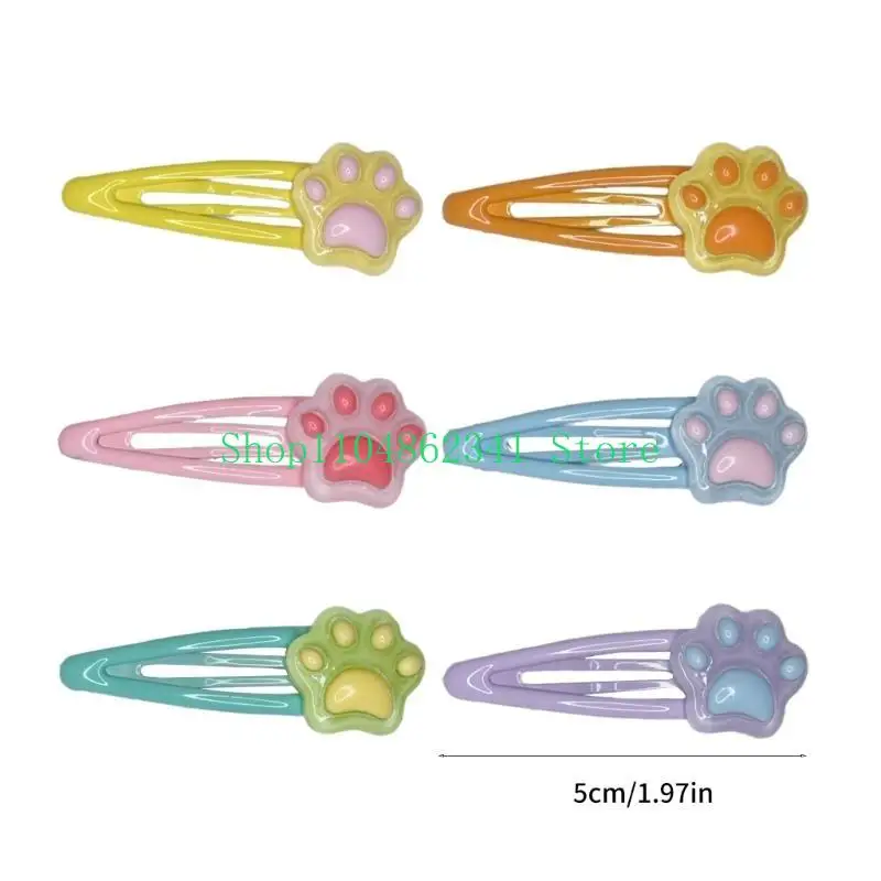 5asd 1pc/6pcs estetico Paw Hairpin for Woman Bangs Cotail Capodanno Capelli per capelli