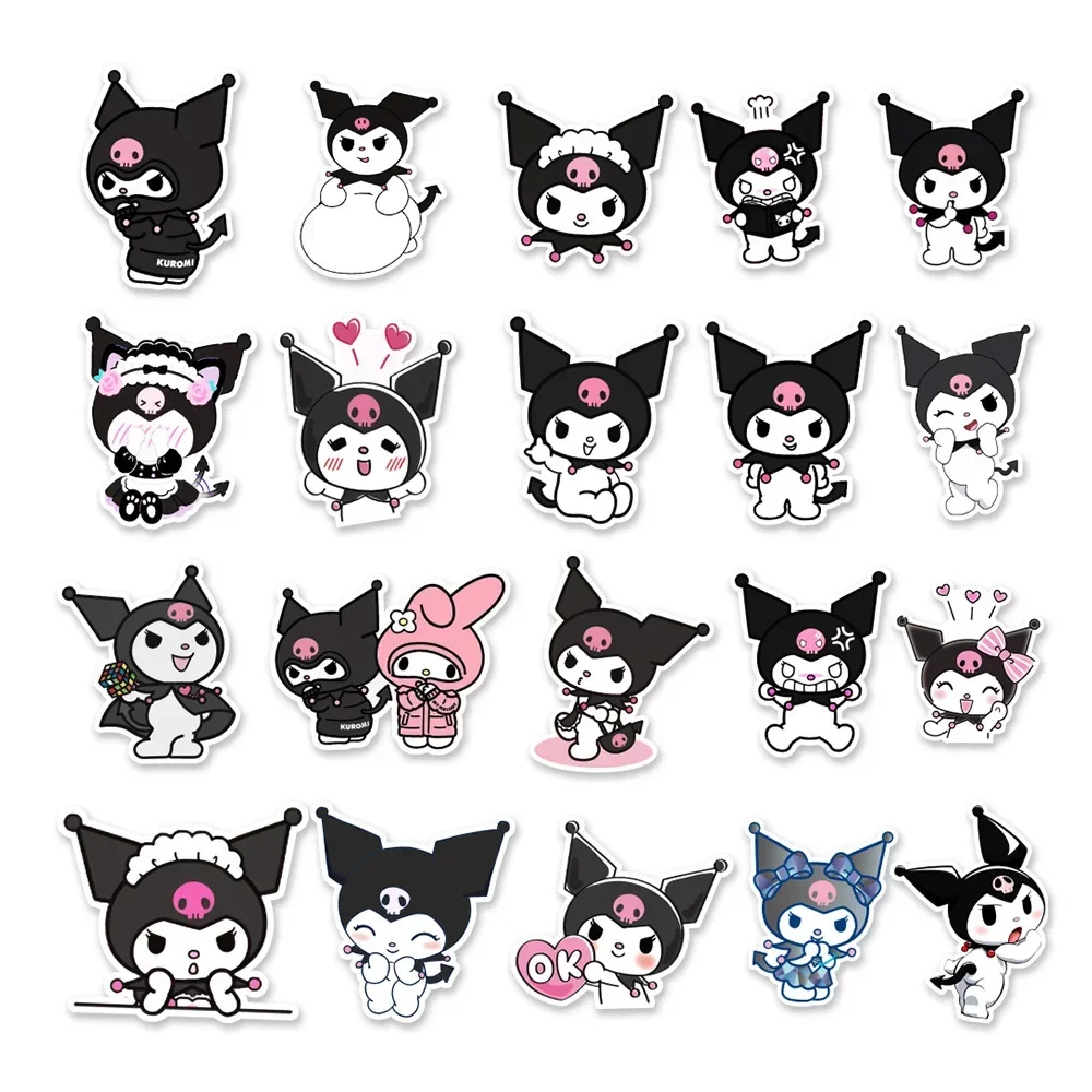 50Pcs Sanrio Cute Kuromi Stickers for Laptop Skateboard Guitar Suitcase Motorcycle Graffiti Decal Waterproof Kawaii Sticker Toy