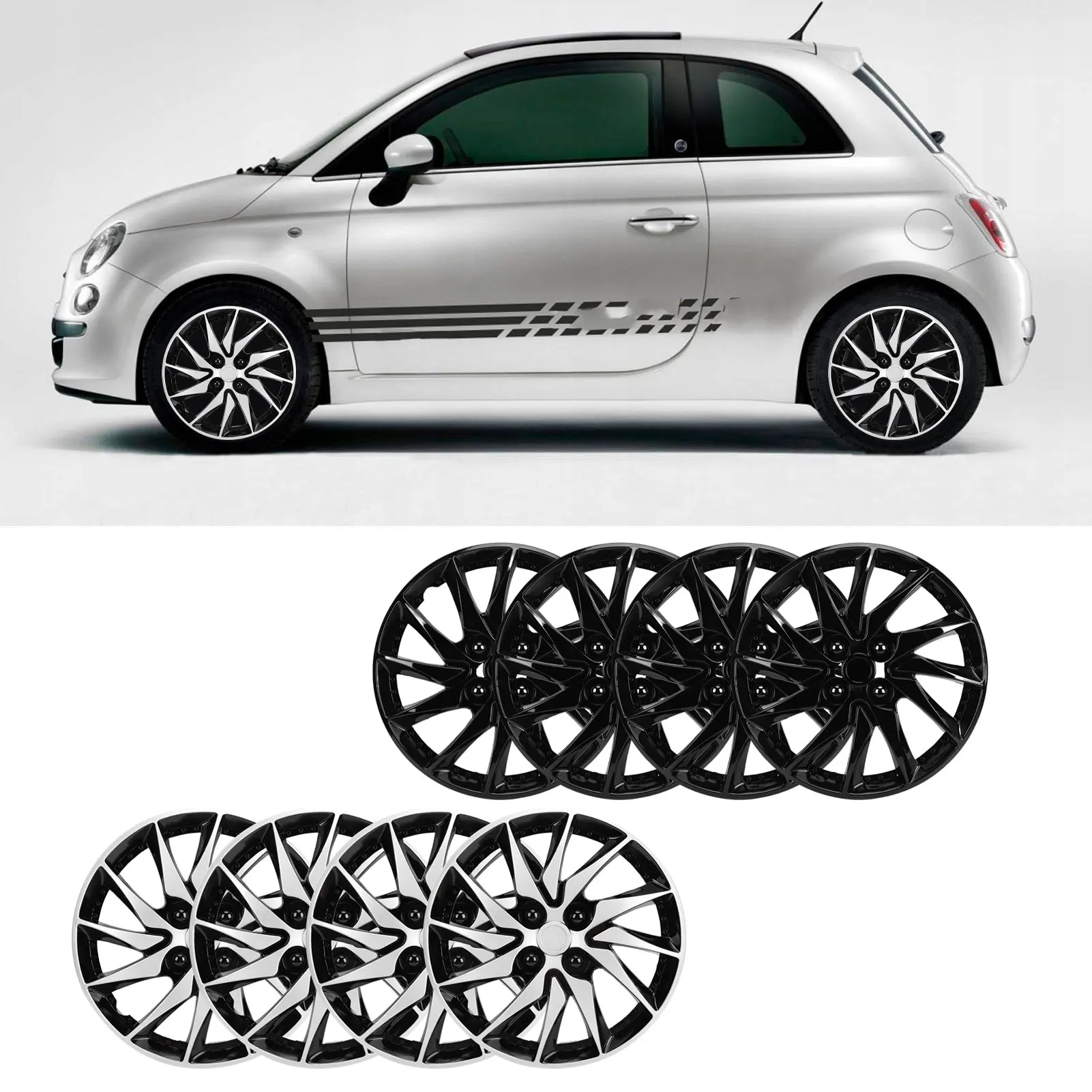 

4pcs 15 Inch Wheel Covers Hubcaps Protective Fashionable R15 Universal Replacement Hub Caps for Most Cars Truck SUV