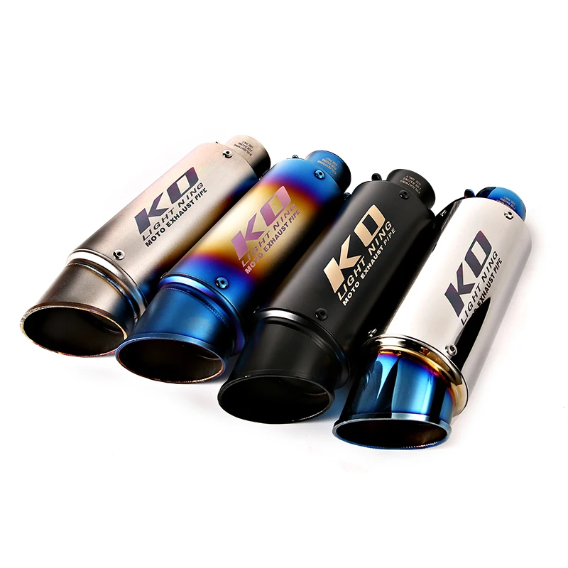 Universal 51/60MM Motorcycle KO Exhaust Stainless Steel Muffler Pipe With DB Killer For Z900 R3 R25 MT07 MT09 R1 Z400 Z650