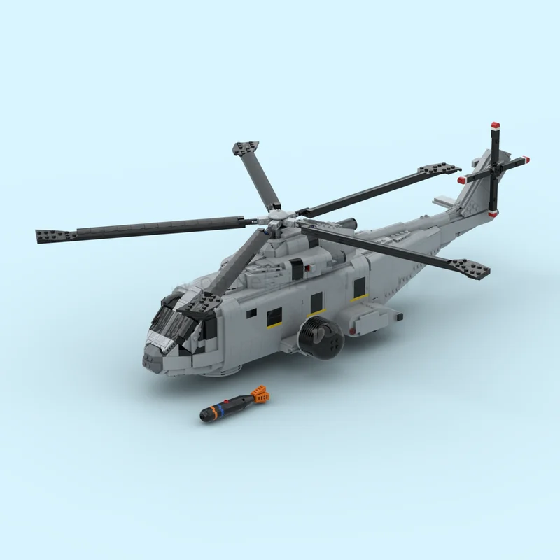 Moc قوالب بناء AW-101 ميرلين العسكرية المقاتلة نموذج بناء التكنولوجيا وحدات كتل هدايا عيد الميلاد لعبة لتقوم بها بنفسك الجمعية #2