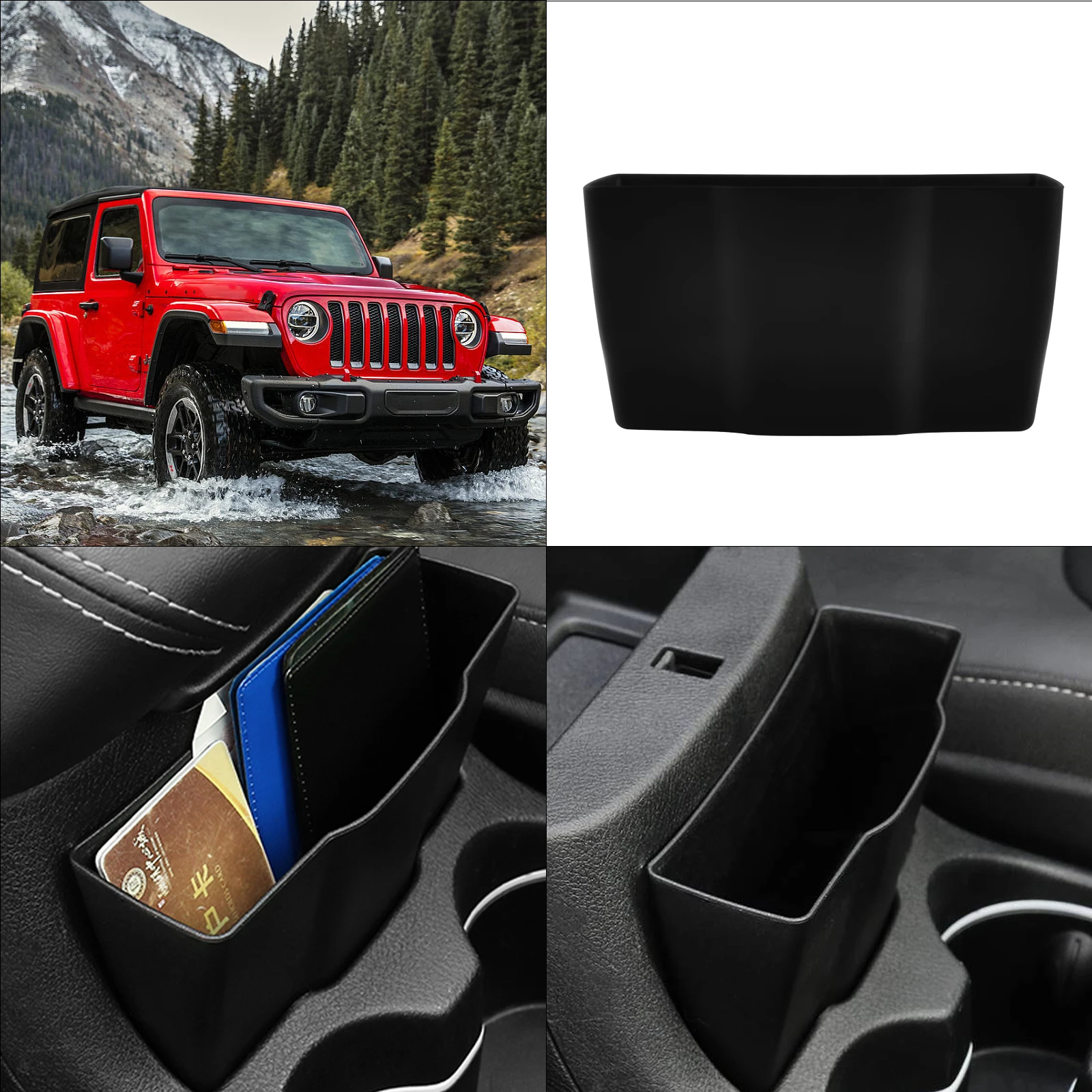 Central Storage Box For Jeep Cherokee 2014 2015 2016 2017  Pallet Armrest Container Box ABS Car Accessories Interiors