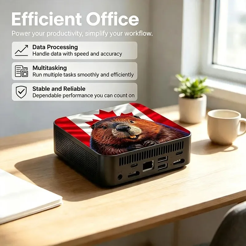 Compact Desktop 2TB SSD 16GB RAM Core i9 8950HK 2026 Ultra Slim Mini PC USA Canada Flag for Daily Study Office view 6