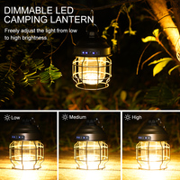 ZK30 Rechargeable Mini Vintage Metal Hanging Lanterns 3600mAh Battery Warm Light Led Camp Lantern Lightweight Tent Light Outdoor